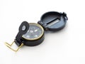 Military black compass isolated on white Royalty Free Stock Photo