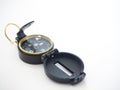 Military black compass isolated on white Royalty Free Stock Photo