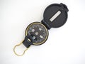 Military black compass isolated on white Royalty Free Stock Photo