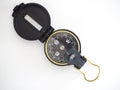 Military black compass isolated on white Royalty Free Stock Photo