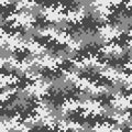 Military black & white camouflage pixel pattern seamlessly tileable Royalty Free Stock Photo