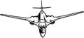 Military Bomber aircraft detailed silhouette. isolated on a white background