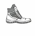 Military boot graphic illustration