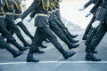 Military boots army walk the parade ground Royalty Free Stock Photo