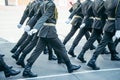 Military boots army walk the parade ground Royalty Free Stock Photo