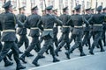 Military boots army walk the parade ground Royalty Free Stock Photo