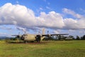 Military C-130 Hercules transport plane in Vietnam war Royalty Free Stock Photo