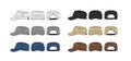 Military cadet cap ( work cap ) vector template illustration set Royalty Free Stock Photo