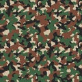 Military camo seamless pattern. Camouflage backdrop in forest green.