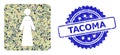 Rubber Tacoma Stamp and Military Camouflage Composition of Bride