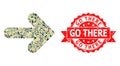 Textured Go There Stamp Seal and Military Camouflage Composition of Right Direction