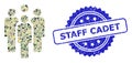 Rubber Staff Cadet Stamp Seal and Military Camouflage Composition of Staff