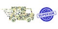Rubber Superior Stamp Seal and Military Camouflage Composition of Refrigerator Car