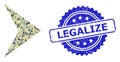 Grunge Legalize Stamp Seal and Military Camouflage Collage of Right Direction Royalty Free Stock Photo