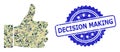 Rubber Decision Making Stamp and Military Camouflage Collage of Thumb Up Royalty Free Stock Photo