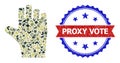 Military Camouflage Voting Hand Icon Mosaic and Textured Bicolor Proxy Vote Seal Royalty Free Stock Photo