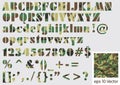 Military camouflage font Vector Illustration
