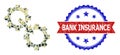 Military Camouflage Gears Integration Icon Collage and Textured Bicolor Bank Insurance Seal
