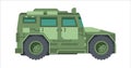 Military camouflage jeep. Armored mobile SUV green hammer car with radar quick transportation soldiers officers wired