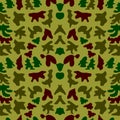 Woodland hunting camoflauge seamless pattern