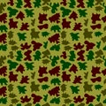 Woodland hunting camoflauge seamless pattern