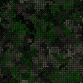 Military camouflage seamless pattern. Dark wood digital pixel style.