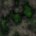 Military camouflage seamless pattern. Dark wood digital pixel style.