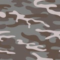 Military camouflage seamless pattern. Khaki texture. Trendy background. Abstract color vector illustration. For design wallpaper,