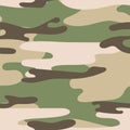 Military camouflage seamless pattern. Khaki texture. Trendy background. Abstract color vector illustration. For design wallpaper,