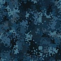 Military camouflage seamless pattern. Navy marine digital pixel style.