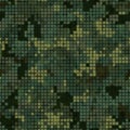 Military camouflage seamless pattern. Swamps woodland digital pixel style.