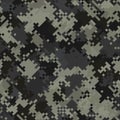Military camouflage seamless pattern. Urban digital pixel style. Royalty Free Stock Photo