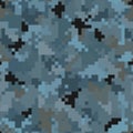 Military camouflage seamless pattern. Urban digital pixel style. Royalty Free Stock Photo