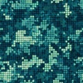 Military camouflage seamless pattern. Urban digital pixel style.
