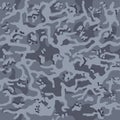 Military camouflage, texture repeats seamless. Camo Pattern for Army Clothing. Blue, grey color, fabric hunting.