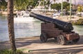 Military cannon used as a decoration in Bayahibe