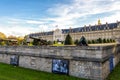 Military cannons and a scenic mortar in front of the Army Museum at Les Invalides complex, Paris Royalty Free Stock Photo
