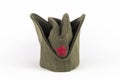 Military cap. Yugoslavian army side cap with red star from the time of communism and world war era Royalty Free Stock Photo