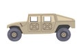 Military Car as Transportation Vehicle Used in Army for Carrying Armed Forces Vector Illustration