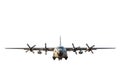 Military cargo aircraft on white background. Royalty Free Stock Photo