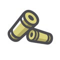 Shotgun two Shells Vector icon Cartoon illustration.