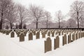 Military cemetery in the snow