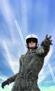 Military chemtrails pilot Royalty Free Stock Photo