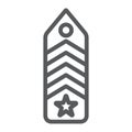 Military chevron line icon, uniform and insignia, army badge sign, vector graphics, a linear pattern on a white