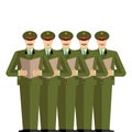 Military Choir. Officers sing songs. war band. Army musicians