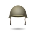 Military classical green helmet. Infantry wear of Second World War