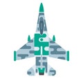 Military Combat Air Plane with Camouflage Color