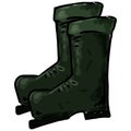 Military combat boots. Vector illustration of rubber boots Royalty Free Stock Photo