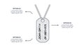 Military concept for infographic with 3 steps, options, parts or processes. Army token