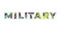 Military Concept Retro Colorful Word Art Illustration